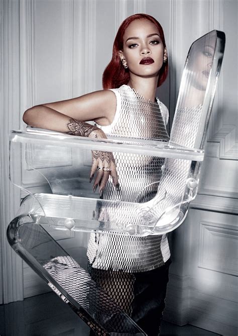 Rihanna Goes Braless In See Through Mesh Dress For Dior Magazine—check