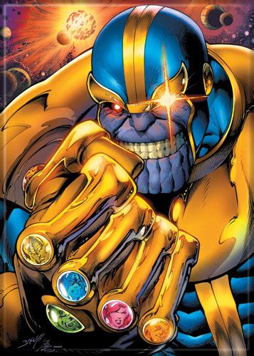 Marvel Comics Thanos With Infinity Gauntlet Comic Art Refrigerator