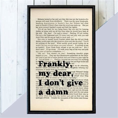 Gone With The Wind Frankly My Dear Quote Print By Bookishly