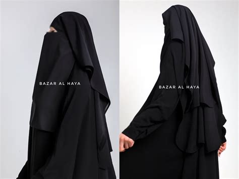 2 Layer Extra Long Niqab Burqa Black Niqab Face Veil Nikab Etsy Uk
