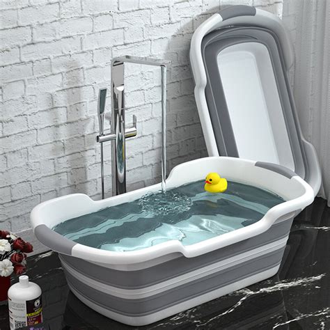 Portable Baby Shower Bathtub Bucket Folding Tub Swimming Barrel Home
