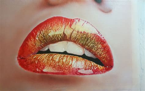 Lips Acrylic Paint On Canvas Miriamarroyomx Artistas Visuales