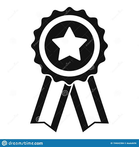 Mission Completed Emblem Icon Simple Style Stock Vector Illustration
