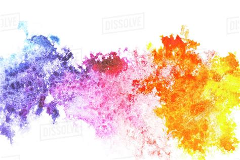 Abstract Painting With Colorful Watercolor Paint Spots On White Stock