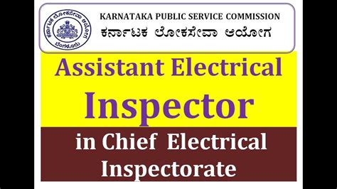Kpsc Recruitment Assistant Electrical Inspector In Chief Electrical