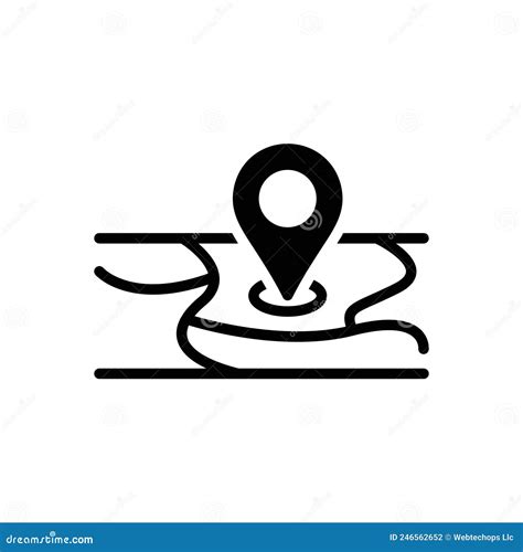 Black Solid Icon For Locate Gps And Discover Stock Vector
