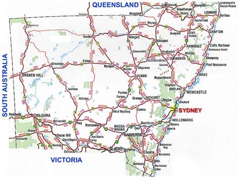 Road Map Nsw Australian Holidays Australian Maps Australian Road Trip