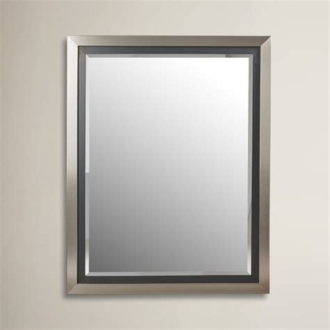 Traditional brushed nickel chateau bathroom mirror mirror. Brushed Nickel Silver and Satin Black Wide Flat Wall ...