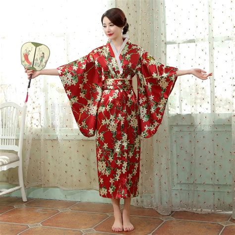 top selling classic traditional japanese women kimono with obi yukata stage performance dance