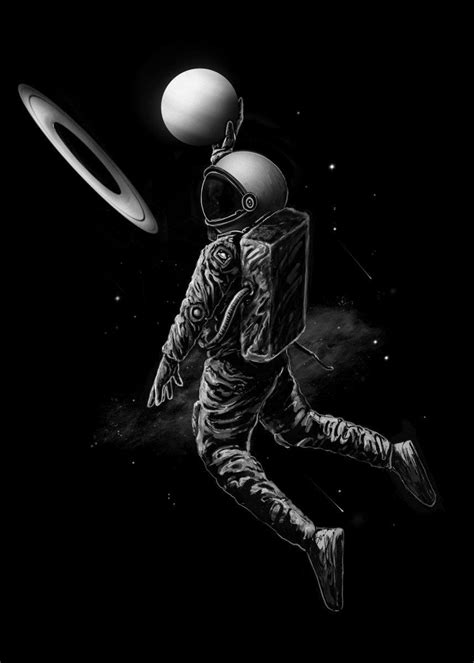 Saturn Dunk Poster By Nicebleed Art Displate Astronaut Wallpaper