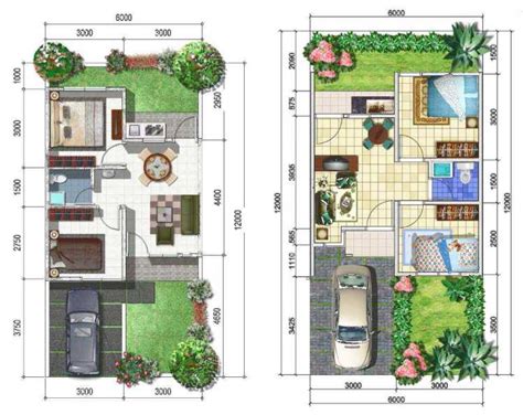Desain dan denah rumah ukuran 6 x 12 m ~ gambar rumah idaman. 63 Desain Rumah Minimalis 6 X 12 | Desain Rumah Minimalis ...