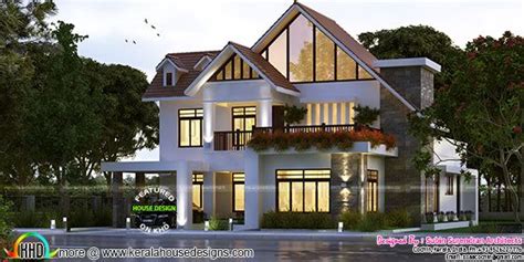 European Style Sloping Roof 4 Bhk House Home Design Decor