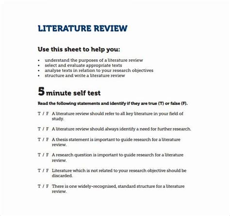 It may be written as a standalone paper or as part of a larger work such as a dissertation or thesis: Book Review Template Pdf Luxury Sample Literature Review ...
