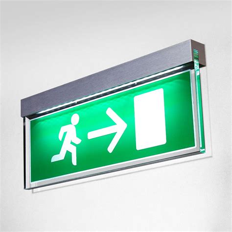 Illuminated Fire Exit Sign Wall Mounted Fe Led 9258eec Signbox