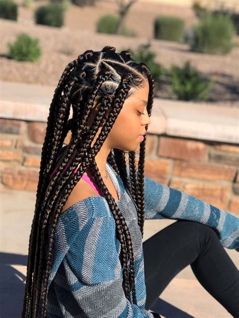 Jumbo Sized Box Braids Brown Box Braids Protective Style Box