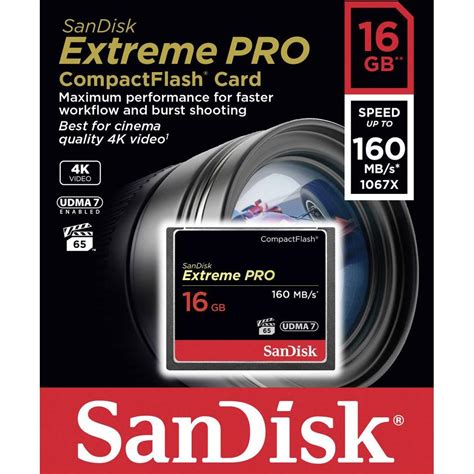 Sandisk Extreme Pro Compact Flash Card 160mbs 16gb Sdcfxps 016g