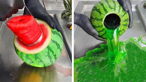 Asmr 🍉 Oddly Satisfying Watermelon Street Icecream Youtube