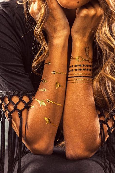 2 sheet city of gold collection black and gold tattoos metallic tattoos luxury tattoos by
