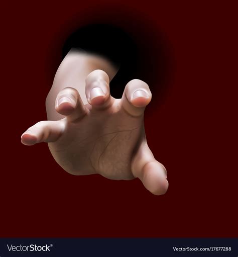 Male Hand Stretch Out From Black Hole Royalty Free Vector