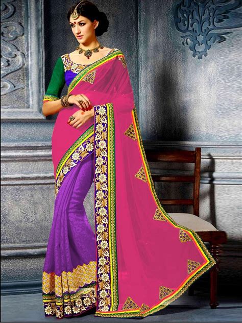 Party Wear Bollywood Sadi Multicoloured Georgette Saree Buy Party