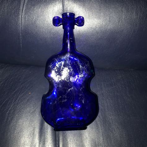 Vintage Cobalt Blue Glass Violin Vase A Ebay