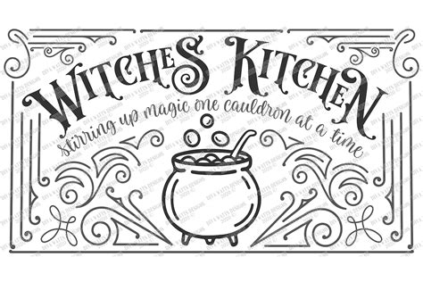 Svg Witchs Witches Kitchen Cutting File Halloween Etsy