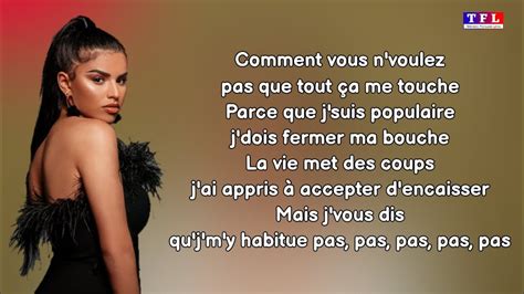 Imen Es Je Ne M Y Habitue Pas Paroles Lyrics YouTube