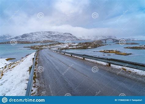 Fredvang Bridges And Road In Lofoten Islands Nordland County Norway