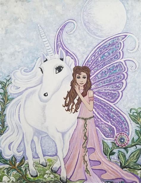 Fairy Unicorn Painting By Tim Moss