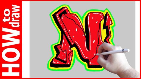 How To Draw Graffiti Letters N № 1 Youtube