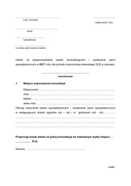 PROPOZYCJA CENOWA