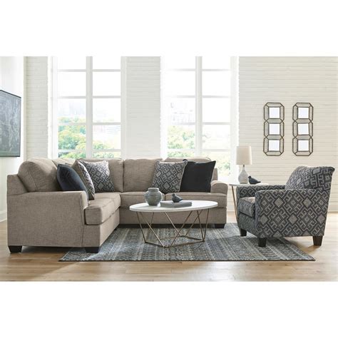 Signature Design By Ashley Bovarian 2 Piece L Shaped Sectional In Stone