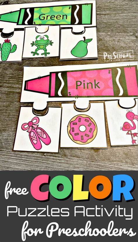 Free Printable Color Puzzles Fun Color Activity For Preschoolers