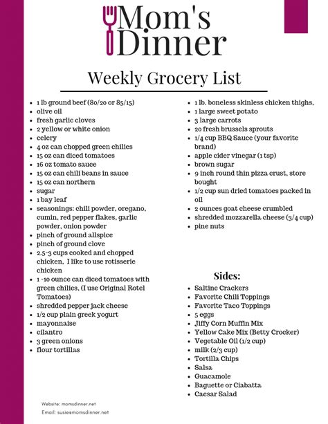 466 recipes in this collection. Weekly Meal Plan & Printable Grocery List #3 | Mom's Dinner
