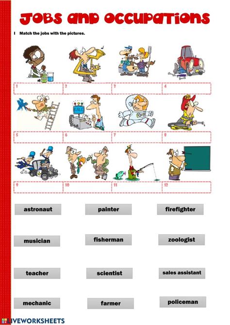 Jobs Ans Occupations Interactive Worksheet English As A Second