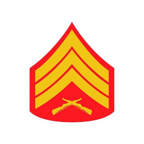 Sergeant Red And Gold Rank Insignia Decal Military Ranks Military