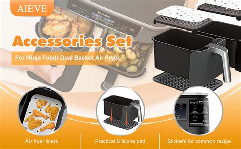 Aieve Accessories Set For Ninja Foodi Dual Basket Air Fryer