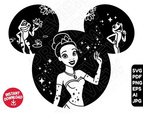 Tiana SVG Princess and the frog Disney Princess SVG png | Etsy