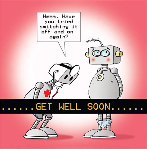 Funny little horse get well card. Twizler Funny Get Well Soon Card with Robots - Humour Card ...