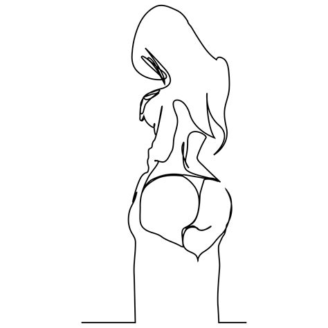 Línea Continua Dibujo De Contorno De Mujer Cuerpo De Mujer Sexy 3366877