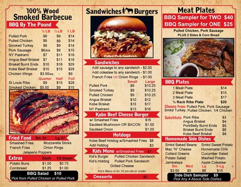 Menu Huntspoint Bbq The Best Bbq New England