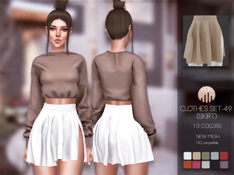 Clothes Set 49 Skirt Bd189 By Busra Tr At Tsr Sims 4 Updates
