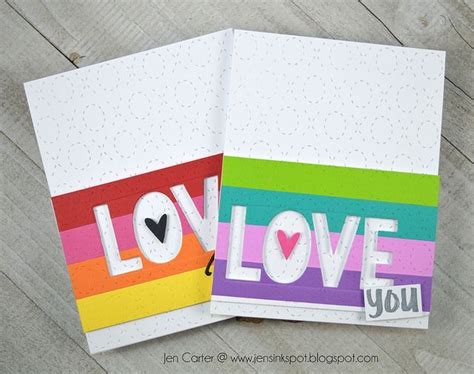 Love You In Rainbow Jens Ink Spot Rainbow Card Strip Cards Cool