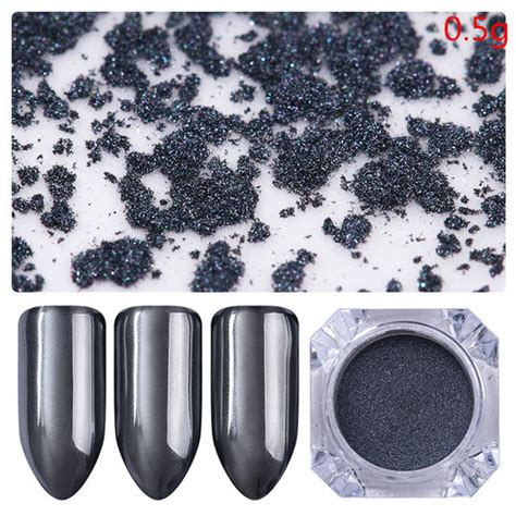 Born Pretty 1box Mirror Rose Gold Black Blue Purple Nail Glitter Powder