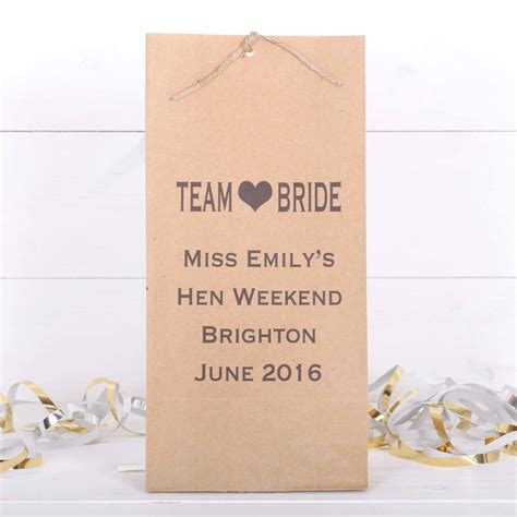 Team Bride Personalised Hen Night Bags By Red Berry Apple