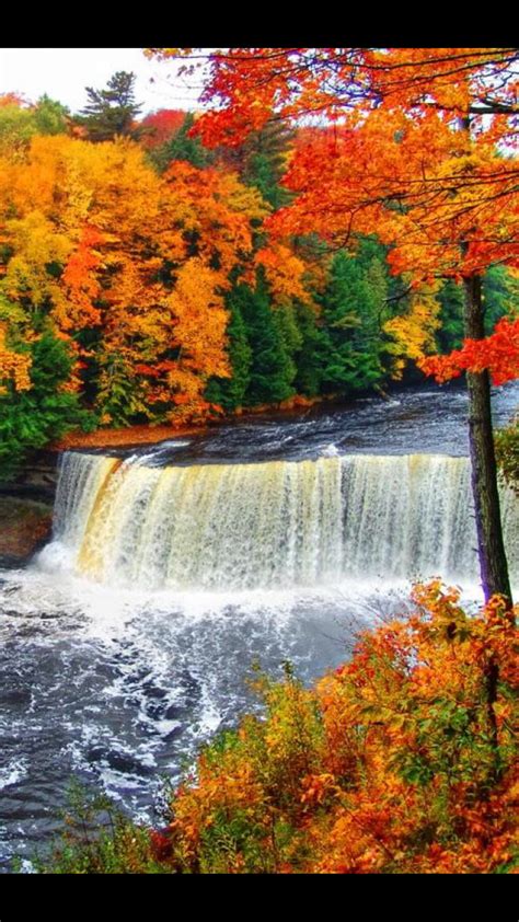 Autumn Beautiful Waterfalls Autumn Waterfalls Beautiful Nature