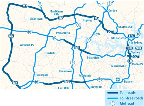 Sydney Toll Roads Map Map Of Amarillo Texas