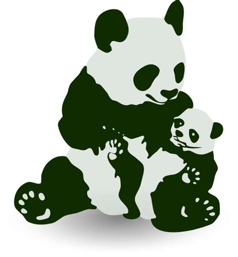 Panda Bear With Panda Baby Clip Art At Vector Clip Art