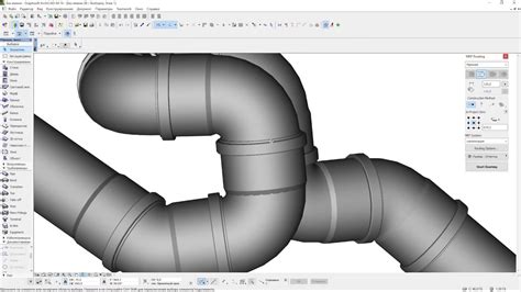 Archicad Mep Modeler The Work Of Sewer Pipes And Bends Youtube