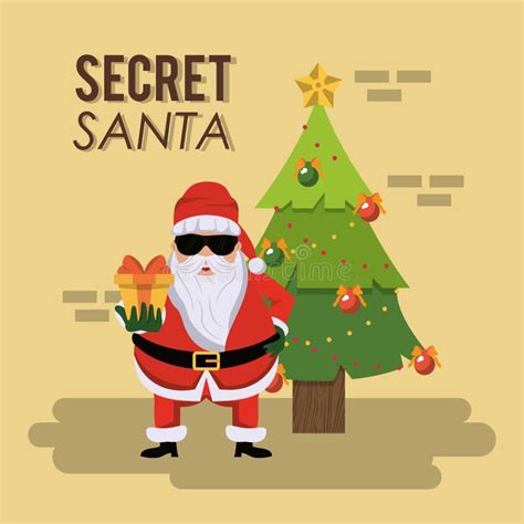 Secret Santa Cartoon Stock Vector Illustration Of Decor 110160278